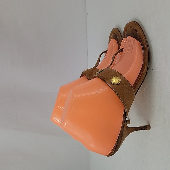 Prada Leather T-Strap Brown Women's Sandals - Picture 2 of 16